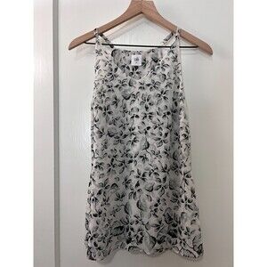 Cabi Moody Floral Terrace Chiffon Cami Tank Top Gray Cream Style 5212 Women's XS